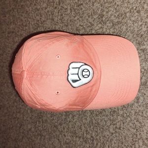 Fan Favorite MLB Milwaukee Brewers Strapback Women's Coral Hat Cap OS